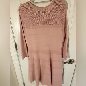 Vince Camuto Mesh-Detail Fit-And-Flare Dress.